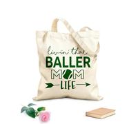AILOONG Sacs de rangement en polyester et coton phrase « vivre la vie d’une maman qui déchire » tissu épais de 340g/m² Slogan personnalisable