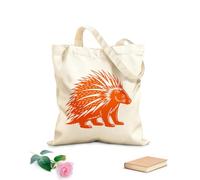 AILOONG Sacs de rangement en polyester et coton Porc-épic noir stylisé tissu épais de 340g/m² Slogan personnalisable