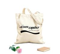 AILOONG Sacs de rangement en polyester et coton Reçois Jésus-Christ, tu n'auras jamais soif. tissu épais de 12 oz Slogan personnalisable 25x30cm Petit