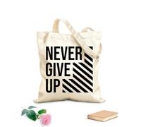 AILOONG Sacs de rangement en polyester et coton tissu épais de 12 oz Citation moderne incitant à ne jamais abandonner. Slogan personnalisable 31x36cm Moyen