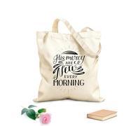 AILOONG Sacs de rangement en polyester et coton tissu épais de 12 oz Des lettrages à la main avec des versets bibliques sur sa miséricorde sont nouveaux Slogan personnalisable 31x36cm Moyen