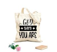AILOONG Sacs de rangement en polyester et coton tissu épais de 12 oz Dieu dit que tu es destiné à être conçu sur Slogan personnalisable 25x30cm Petit