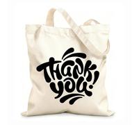 AILOONG Sacs de rangement en polyester et coton tissu épais de 12 oz ensemble de lettrage de remerciement Slogan personnalisable 31x36cm Moyen