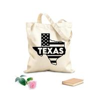 AILOONG Sacs de rangement en polyester et coton tissu épais de 12 oz État du Texas, États-Unis d'Amérique Slogan personnalisable 25x30cm Petit
