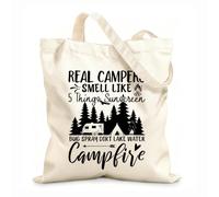 AILOONG Sacs de rangement en polyester et coton tissu épais de 12 oz L'odeur typique d'un camping-car : 5 choses comme la crème solaire et les insectes Slogan personnalisable 35x40cm Grand