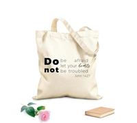 AILOONG Sacs de rangement en polyester et coton tissu épais de 12 oz phrase biblique tirée de l'évangile de Jean 1427 Slogan personnalisable 31x36cm Moyen