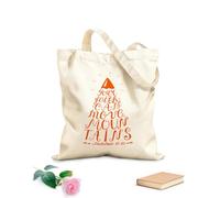 AILOONG Sacs de rangement en polyester et coton tissu épais de 340g/m² Écrire sa foi à la main peut déplacer des montagnes Slogan personnalisable