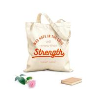 AILOONG Sacs de rangement en polyester et coton tissu épais de 340g/m² Expression biblique tirée d'Isaïe 40:31 : qui espère Slogan personnalisable
