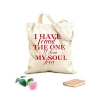 AILOONG Sacs de rangement en polyester et coton tissu épais de 340g/m² J'ai trouvé celui ou celle que mon âme aime. Slogan personnalisable