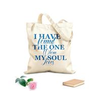 AILOONG Sacs de rangement en polyester et coton tissu épais de 340g/m² J'ai trouvé celui ou celle que mon âme aime. Slogan personnalisable