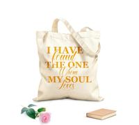 AILOONG Sacs de rangement en polyester et coton tissu épais de 340g/m² J'ai trouvé celui ou celle que mon âme aime. Slogan personnalisable