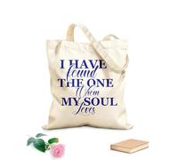 AILOONG Sacs de rangement en polyester et coton tissu épais de 340g/m² J'ai trouvé celui ou celle que mon âme aime. Slogan personnalisable