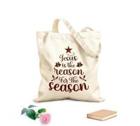 AILOONG Sacs de rangement en polyester et coton tissu épais de 340g/m² Jésus est la raison Slogan personnalisable