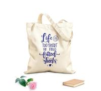 AILOONG Sacs de rangement en polyester et coton tissu épais de 340g/m² La vie est trop courte pour plier des draps-housses. Slogan personnalisable