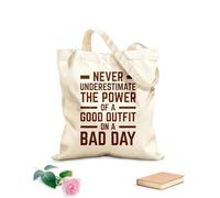 AILOONG Sacs de rangement en polyester et coton tissu épais de 340g/m² Ne sous-estimez jamais le pouvoir d'une belle tenue. Slogan personnalisable