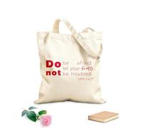 AILOONG Sacs de rangement en polyester et coton tissu épais de 340g/m² phrase biblique tirée de l'évangile de Jean 1427 Slogan personnalisable
