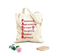 AILOONG Sacs de rangement en polyester et coton tissu épais de 340g/m² reconnaissance des diplômés du séminaire biblique envers les pasteurs Slogan personnalisable