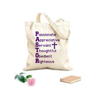 AILOONG Sacs de rangement en polyester et coton tissu épais de 340g/m² reconnaissance des diplômés du séminaire biblique envers les pasteurs Slogan personnalisable