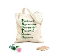 AILOONG Sacs de rangement en polyester et coton tissu épais de 340g/m² reconnaissance des diplômés du séminaire biblique envers les pasteurs Slogan personnalisable