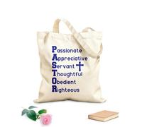 AILOONG Sacs de rangement en polyester et coton tissu épais de 340g/m² reconnaissance des diplômés du séminaire biblique envers les pasteurs Slogan personnalisable