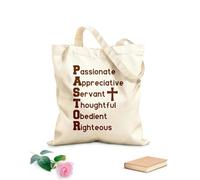 AILOONG Sacs de rangement en polyester et coton tissu épais de 340g/m² reconnaissance des diplômés du séminaire biblique envers les pasteurs Slogan personnalisable