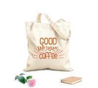 AILOONG Sacs de rangement en polyester et coton tissu épais de 340g/m² Un bonjour écrit commence par un café Slogan personnalisable