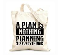 AILOONG Sacs de rangement en polyester et coton Un plan, c'est rien, planifier tout à la main. tissu épais de 12 oz Slogan personnalisable 25x30cm Petit