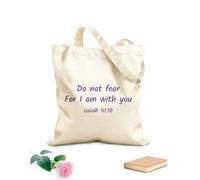 AILOONG Sacs de rangement en polyester et coton verset biblique : n’ayez pas peur tissu épais de 340g/m² Slogan personnalisable
