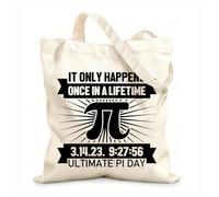 AILOONG Sacs en toile à motifs personnalisables Ça n'arrive qu'une fois dans une vie : la journée ultime de Pi tissu épais de 12 oz S'accorde avec les vêtements 31x36cm Moyen