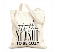 AILOONG Sacs en toile à motifs personnalisables C'est la saison du confort tissu épais de 12 oz S'accorde avec les vêtements 25x30cm Petit