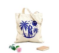 AILOONG Sacs en toile à motifs personnalisables escapade tropicale en forme de cœur avec un couple tissu épais de 340g/m² S'accorde avec les vêtements