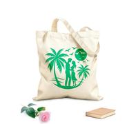 AILOONG Sacs en toile à motifs personnalisables escapade tropicale en forme de cœur avec un couple tissu épais de 340g/m² S'accorde avec les vêtements