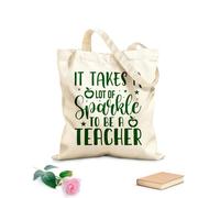 AILOONG Sacs en toile à motifs personnalisables Il faut beaucoup de dynamisme pour être enseignant tissu épais de 340g/m² S'accorde avec les vêtements