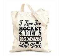 AILOONG Sacs en toile à motifs personnalisables J'adore le hockey sur glace, c'est un amour fou ! tissu épais de 12 oz S'accorde avec les vêtements 31x36cm Moyen
