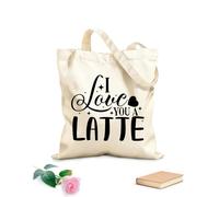 AILOONG Sacs en toile à motifs personnalisables Je t'aime beaucoup, citations pour la Saint-Valentin, mug design tissu épais de 12 oz S'accorde avec les vêtements 31x36cm Moyen