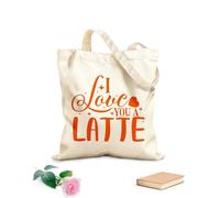 AILOONG Sacs en toile à motifs personnalisables Je t'aime beaucoup, citations pour la Saint-Valentin, mug design tissu épais de 340g/m² S'accorde avec les vêtements