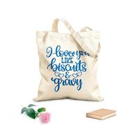 AILOONG Sacs en toile à motifs personnalisables Je t'aime comme des biscuits et de la sauce. Saint-Valentin, amour, sois à moi. tissu épais de 340g/m² S'accorde avec les vêtements