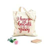 AILOONG Sacs en toile à motifs personnalisables Je t'aime comme des biscuits et de la sauce. Saint-Valentin, amour, sois à moi. tissu épais de 340g/m² S'accorde avec les vêtements