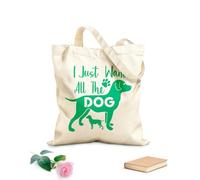 AILOONG Sacs en toile à motifs personnalisables Je veux juste toutes les citations typographiques sur les chiens avec des silhouettes de chiens. tissu épais de 340g/m² S'accorde avec les vêtements