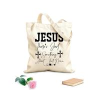 AILOONG Sacs en toile à motifs personnalisables Jésus, il y a quelque chose de spécial dans ce nom. tissu épais de 12 oz S'accorde avec les vêtements 25x30cm Petit