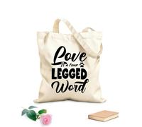 AILOONG Sacs en toile à motifs personnalisables l'amour est un mot à quatre pattes typographie citations de chiens tissu épais de 12 oz S'accorde avec les vêtements 35x40cm Grand