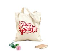 AILOONG Sacs en toile à motifs personnalisables Que l'amour brille, Saint-Valentin, mon cœur, sois à moi, vacances tissu épais de 340g/m² S'accorde avec les vêtements