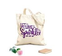 AILOONG Sacs en toile à motifs personnalisables Que l'amour brille, Saint-Valentin, mon cœur, sois à moi, vacances tissu épais de 340g/m² S'accorde avec les vêtements