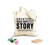 AILOONG Sacs en toile imprimés numériquement Créez votre propre histoire tissu épais de 12 oz Utilise comme trousse de maquillage 25x30cm Petit