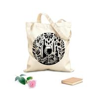 AILOONG Sacs en toile imprimés numériquement Élégant verre à vin rond en forme de bouteille, raisins, céréales et vignes tissu épais de 12 oz Utilise comme trousse de maquillage 25x30cm Petit