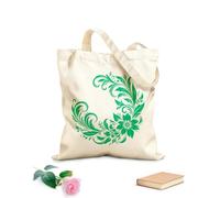 AILOONG Sacs en toile imprimés numériquement élégante spirale florale disposée en demi-cercle sur un tissu épais de 340g/m² Utilise comme trousse de maquillage