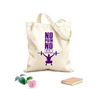 AILOONG Sacs en toile imprimés numériquement Ensemble d'affiches d'entraînement « pas de douleur, pas de gain » pour la salle de sport - Modèle de motivation tissu épais de 340g/m² Sac à dessin