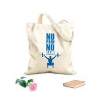 AILOONG Sacs en toile imprimés numériquement Ensemble d'affiches d'entraînement « pas de douleur, pas de gain » pour la salle de sport - Modèle de motivation tissu épais de 340g/m² Sac à dessin