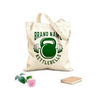 AILOONG Sacs en toile imprimés numériquement L'icône du logo haltère/kettlebell est parfaite tissu épais de 340g/m² Utilise comme trousse de maquillage