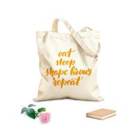 AILOONG Sacs en toile imprimés numériquement manger, dormir, prendre soin de soi, répéter tissu épais de 340g/m² Utilise comme trousse de maquillage